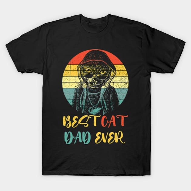 Best Cat Dad Ever Club 10 T-Shirt by StuSpenceart